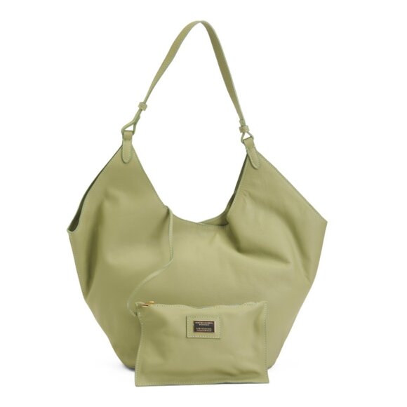 VIOLA CASTELLANI Sage Made In Italy Leather Hobo With Oval Bottom